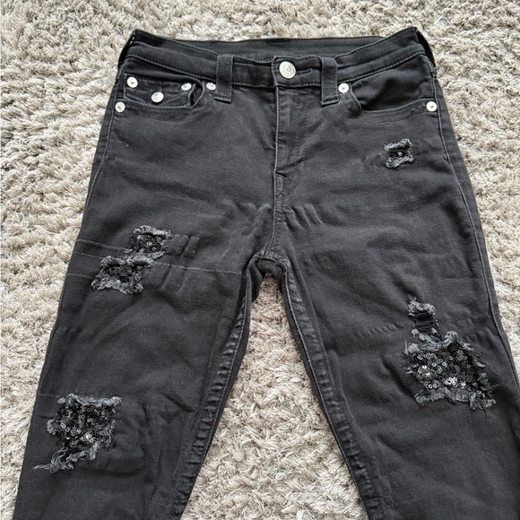 True Religion Black skinny jeans with silver studs Size 28 - Picture 2 of 8